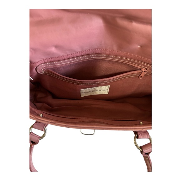 Worthington Pink Croc/Alligator Pattern Shoulder Bag with Double Top Handle - Picture 8 of 14